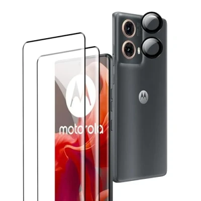 Afbeelding van Rojeuinn Voor Motorola Moto G85 5G gehard glas, 2 stuks displaybeschermfolie + achtercamerabescherming, [zonder luchtbellen] [krasbestendig] [extreem duurzaam] [9H hardheid]