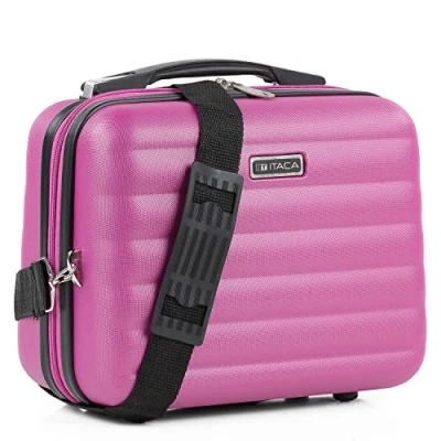 Afbeelding van ITACA Reiskoffer met 4 wielen, trolley 55/65/75 cm en lichte, rekbare ABS tas. 3 kleine, middelgrote 71200, Paars.