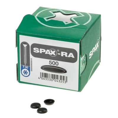 Afbeelding van Spax afdekkap zwart geschikt voor RA platverzonken kop