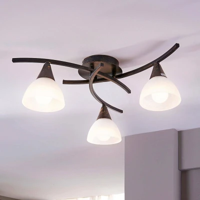 Afbeelding van Plafondlamp Della, zwart goud, 3 lamps