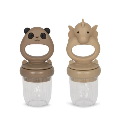 Afbeelding van Konges Sløjd fruitspeen draak en panda Warm clay/Shitake
