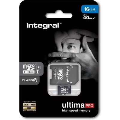 Afbeelding van Integral UltimaPro 16GB Micro SDHC Geheugenkaart