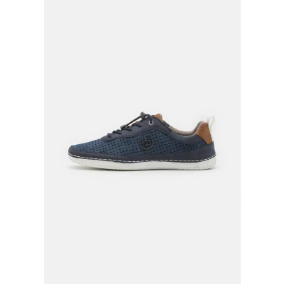 Afbeelding van bugatti Sneakers laag, Heren, Maat: 41, Dark blue/cognac Textiel/ synthetisch
