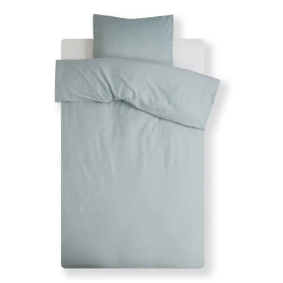 Afbeelding van Yumeko dekbedovertrek katoen TENCEL™ groen chambray 200x220 + 2/60x70 Biologisch &amp; ecologisch