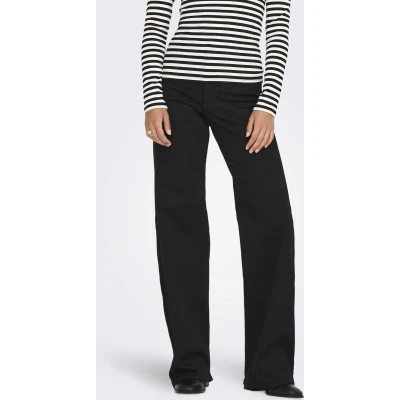 Afbeelding van Only Jeans Onlmadison Blush Hw Wide Dnm Soo796 15301338 Black Denim Dames Maat W26 X L34