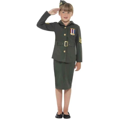 Afbeelding van Army girl soldaten kostuum voor meisjes 146/158