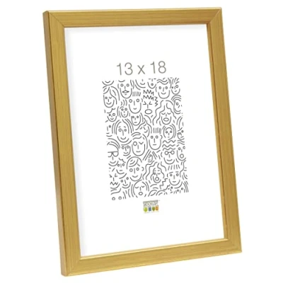 Afbeelding van Deknudt Frames fotolijst S41JA1 hout goudkleur foto: 13x18 cm