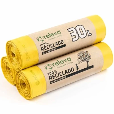 Image de Relevo sacs poubelle 100% recyclés, très résistant 30 L, 45 pièces