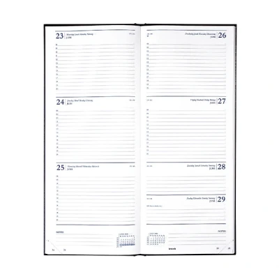 Image de Agenda journalier Saturnus noir 7 jours/ 2 pages Grand format Année 2026