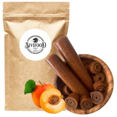 Image de SIVIFOOD cuir de fruits lavashak abricot 200g petits pains aux au goût d&#039;abricot paquet 2 très fins pâte séchés pressés collation