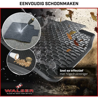 Afbeelding van WALSER 50886 Vloermatset Waterdicht Rubber voor en achter Antraciet/Zwart Op maat gemaakt