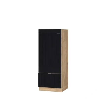 Afbeelding van Vicco Magnetronkast Fame Line, Zwart gestreept/Krachtige eik goud, 60 cm