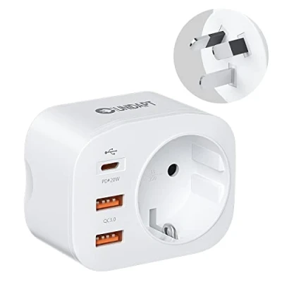 Afbeelding van Unidapt Reisadapter Australië 20W 4 in 1 PD &amp; QC 3.0 met 2 USB poorten en C poort voor Australië, Argentinië, China, CE certificering type I