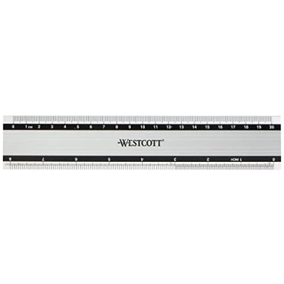Afbeelding van Westcott liniaal 20 cm / 8 inch aluminium met anti slip AC E10190