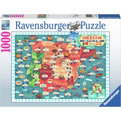 Afbeelding van Ravensburger puzzel Map of Iberia Wines Legpuzzel 1000 stukjes