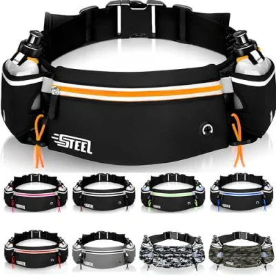 Afbeelding van Hardloopriem, sportheuptas met zachte drinkfles, flessenhouder, waterdicht, voor heren en dames, smartphone, iPhone, Samsung Galaxy, comfortabel, joggen, Oranje, hardloopriem