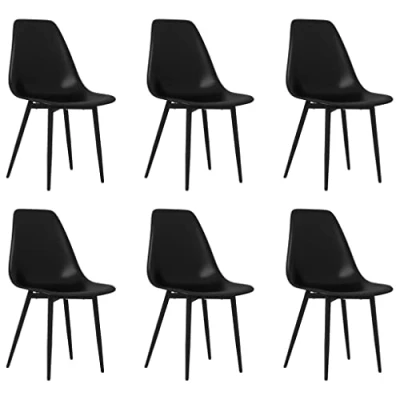 Image de vidaXL Chaises à manger lot de 6 noir PP3082342