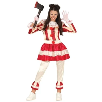 Afbeelding van Fiestas Guirca Striped Killer Clown dames (maat L)