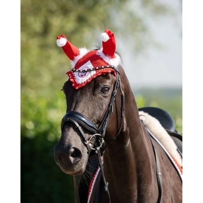 Afbeelding van HB Oornetje Christmas Red Glitter Pony