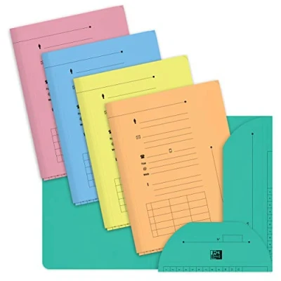 Afbeelding van OXFORD 10 onderzetters, A4, capaciteit 200 vellen, kraftkaart, dikte 240 g, verschillende kleuren, pastelkleuren