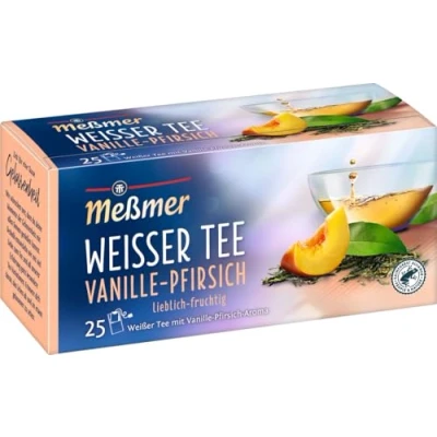 Afbeelding van Messmer witte thee, vanille perzik, 4 pack