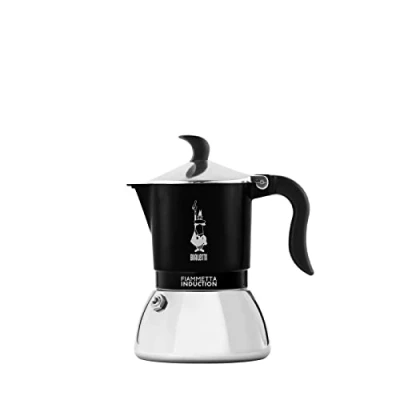 Image de Bialetti Fiammetta Cafetière à induction, 2 tasses (100 ml), Convient tous les feux, Design élégant, Noir