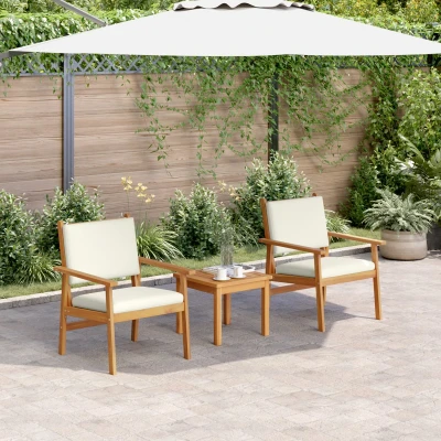 Afbeelding van vidaXL Tuinstoelen 2 stuks met Kussens van Massief Acaciahout
