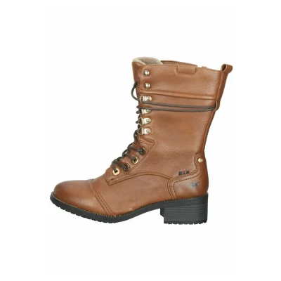 Afbeelding van Mustang Veterlaarzen cognac, Dames, Maat: 37, Cognac Hoogwaardig imitatieleer