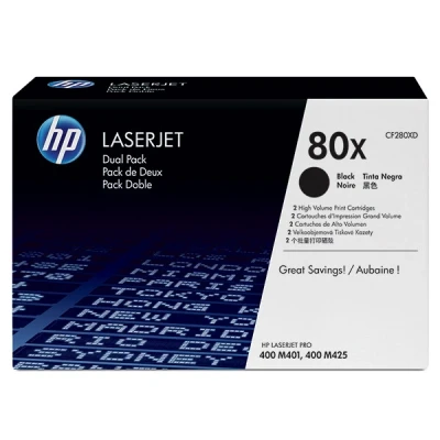 Image de HP 80X pack de 2 cartouches authentiques toner LaserJet noir grande capacité