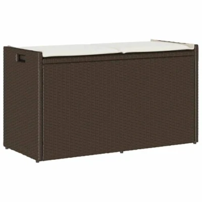 Afbeelding van vidaXL Opbergbank voor buiten, bruin, 100 cm, polyrotan