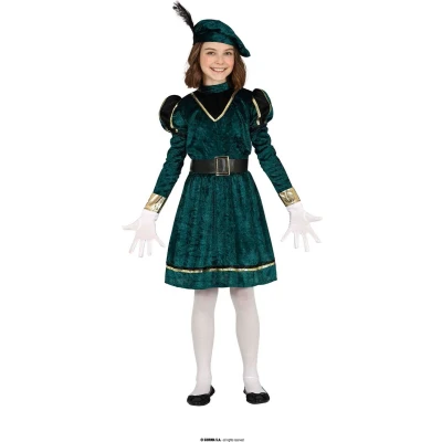 Afbeelding van Fiestas Guirca Pietenjurk groen / zwart 10 12 jaar Welkom sinterklaas Pietenpak kinderen intocht