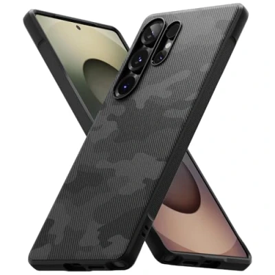 Afbeelding van Ringke beschermhoes compatibel met Samsung S25 Ultra [Onyx], schokbestendig, flexibel, ultradun, zacht, TPU, duurzaam, voor Galaxy Ultra, accessoires, camo zwart