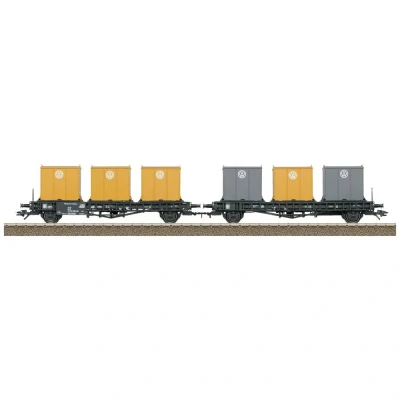 Afbeelding van TRIX H0 24162 dubbele containerwagen van de DB