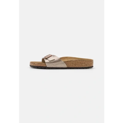 Afbeelding van Birkenstock Madrid BF Narrow Pantoffels, Dames, Maat: 37, Graceful taupe Hoogwaardig imitatieleer