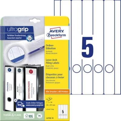 Image de Avery Zweckform L4758 étiquettes pour dossiers 50 étiquette(s)