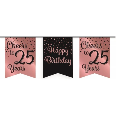 Afbeelding van Slinger Cheers to 25 years rose goud/zwart 6m