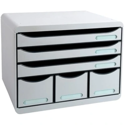 Afbeelding van Exacompta Bureauladeblok Store Box Maxi met 6 lades lichtgrijs