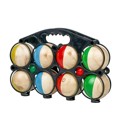 Afbeelding van Spetebo 8 stuks houten ballen met draagtas jeu de boules spel voor kinderen
