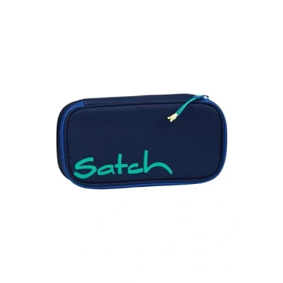 Afbeelding van satch Extra grote hardcase etui met scheidingswand, vak ritssluiting, driehoekige penhouder, venster voor schema&#039;s Crossed Blue Blauw
