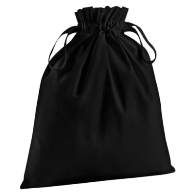 Afbeelding van Westford Mill Organic Cotton Draw Cord Bag WM118 Black M (25 x 32 cm)