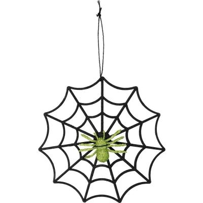 Afbeelding van Spinnenweb glitter met spin 30 cm. 73054