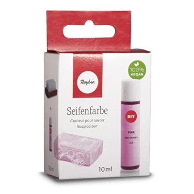 Afbeelding van Rayher 34246264 zeepverf, roze, geurloos, 10 ml, druppelfles, dermatologisch getest, veganistisch, creatieve kunst voor het kleuren van transparante en ondoorzichtige zeep