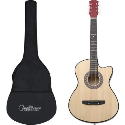 Afbeelding van vidaXL 12 delige Gitaarset cutaway met 6 snaren western akoestisch 38&quot;