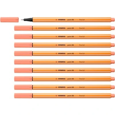 Image de Stylo feutre pointe fine STABILO point 88 Lot x 10 stylos Rose Abricot (88/26)