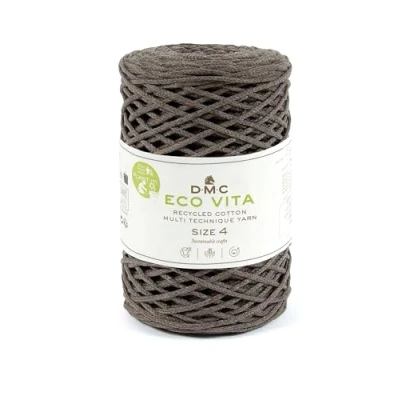 Afbeelding van DMC Garen NOVA VITA 4 Macramégaren van gerecycled katoen etiket met echte zaden om te planten 250 g 200 m