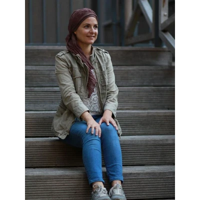 Afbeelding van Lookhatme chemo hoofddoek New Delhi Brown chemomuts katoen