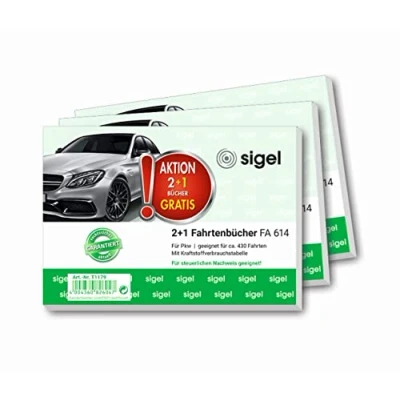 Afbeelding van Sigel T1179 DIN A6 liggend Ritregistratieboek Aantal paginas: 40 3 stuk(s)