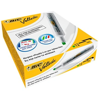Afbeelding van BIC Velleda 1791 markeerstift 12 stuk(s) Groen Beitelvormige punt
