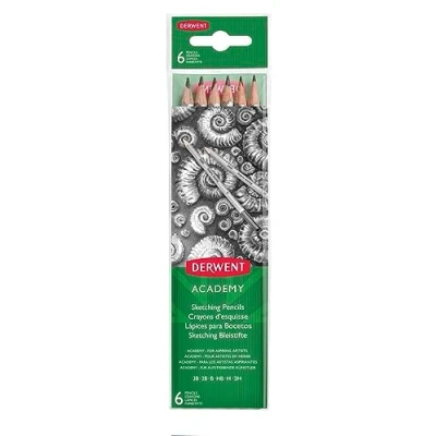 Afbeelding van Derwent Academy schetspotloden 2H 3B Set van 6 Potloden