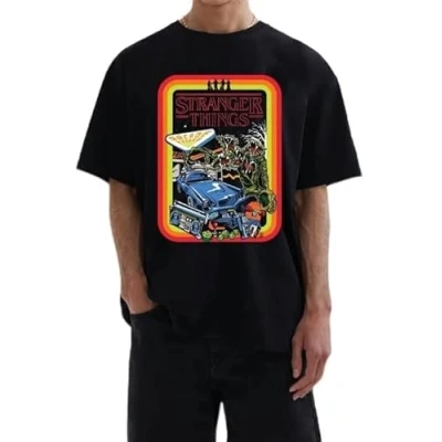 Afbeelding van Stranger Things Arcade Heren T shirt XL Zwart